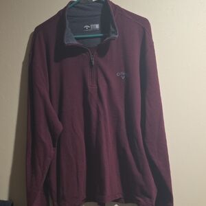 Callaway Men's Burgundy Zip Up Sweater